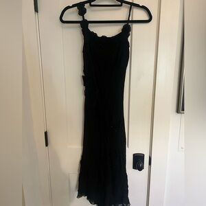 She’s Black Dress with beaded flowers